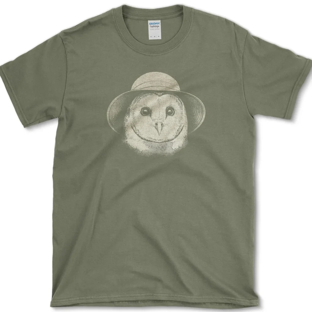 Owl In Sun Hat Shirt 2