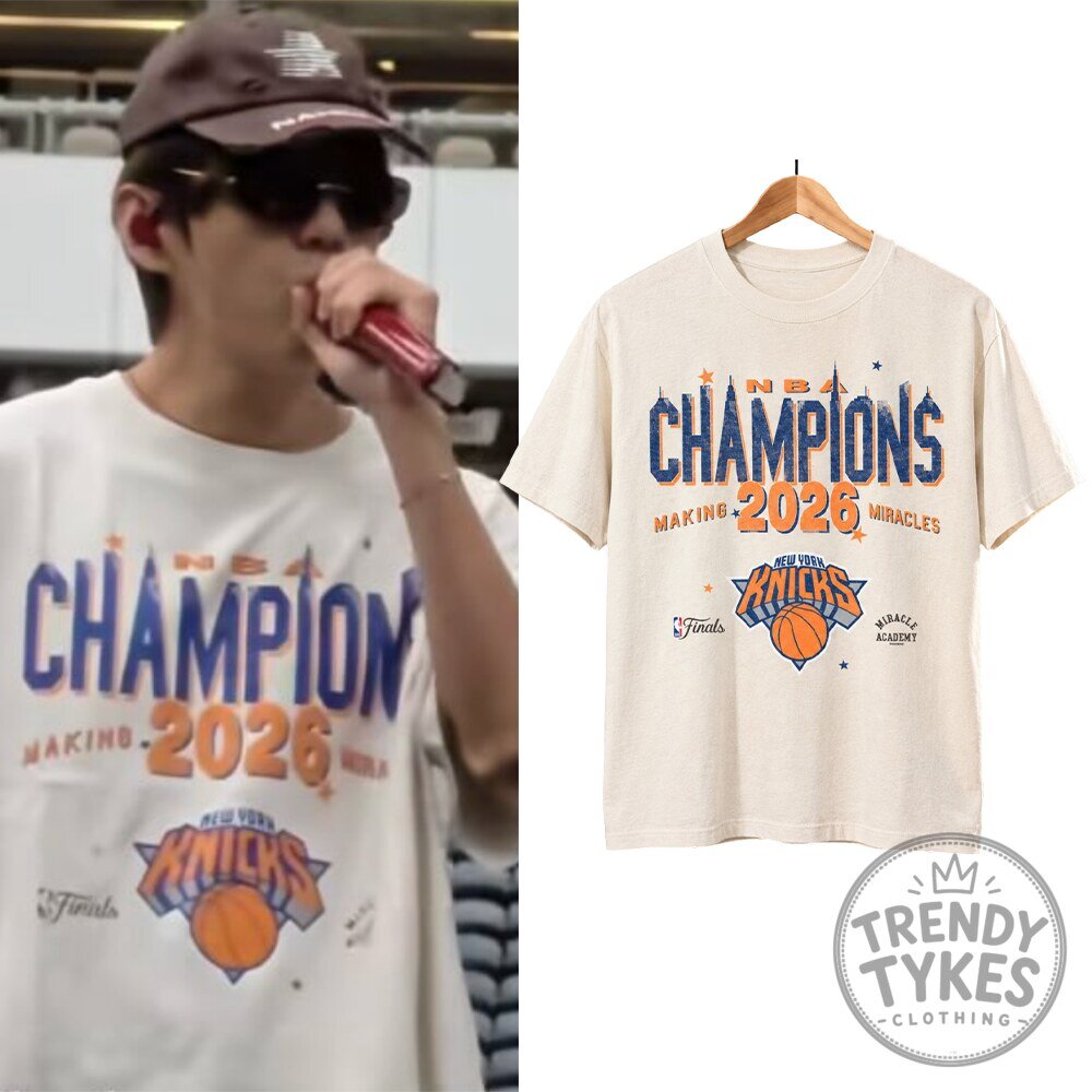 BTS Taehyung V Tour Arirang Los Angeles Soundcheck Knicks CHAMPIONSHIP Shirt