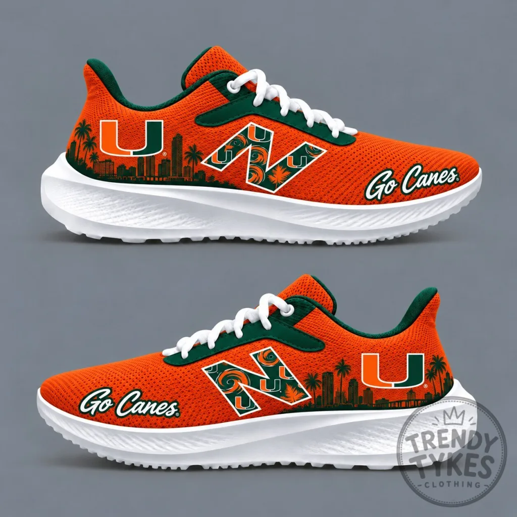 Miami Hurricanes College Football Team Athletic Shoes