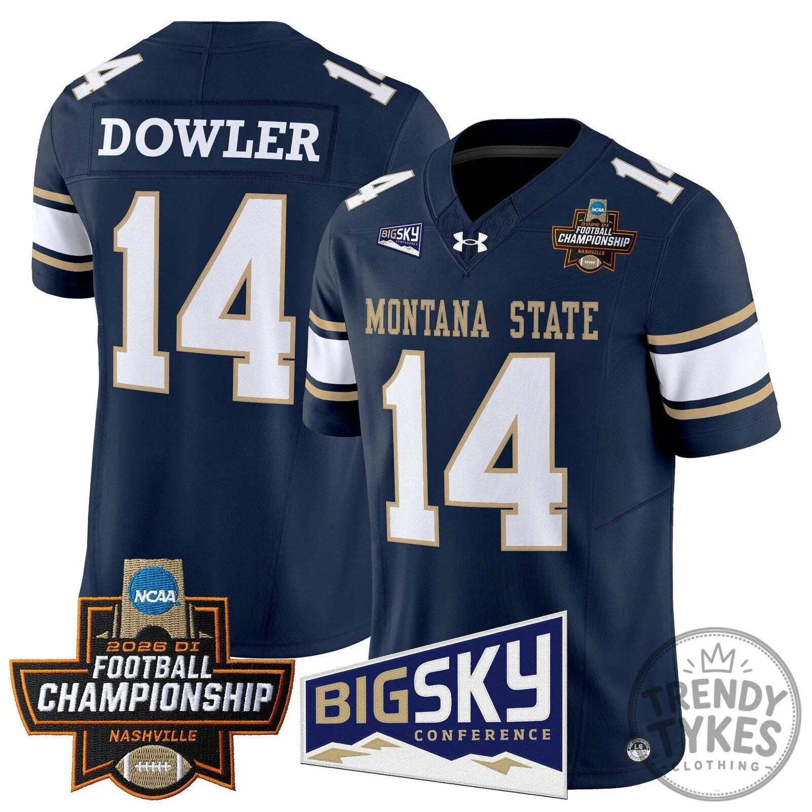 Montana State Bobcats 2026 Football Championship Dowler 14 Jersey