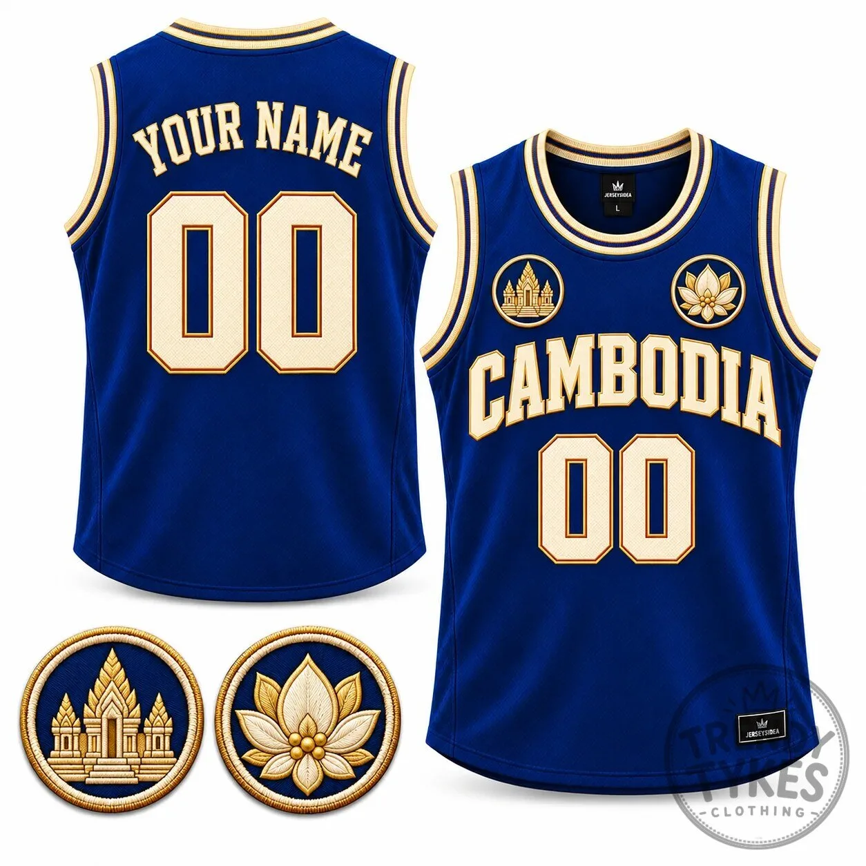 Cambodia National Basketball Team Royal Blue Jersey