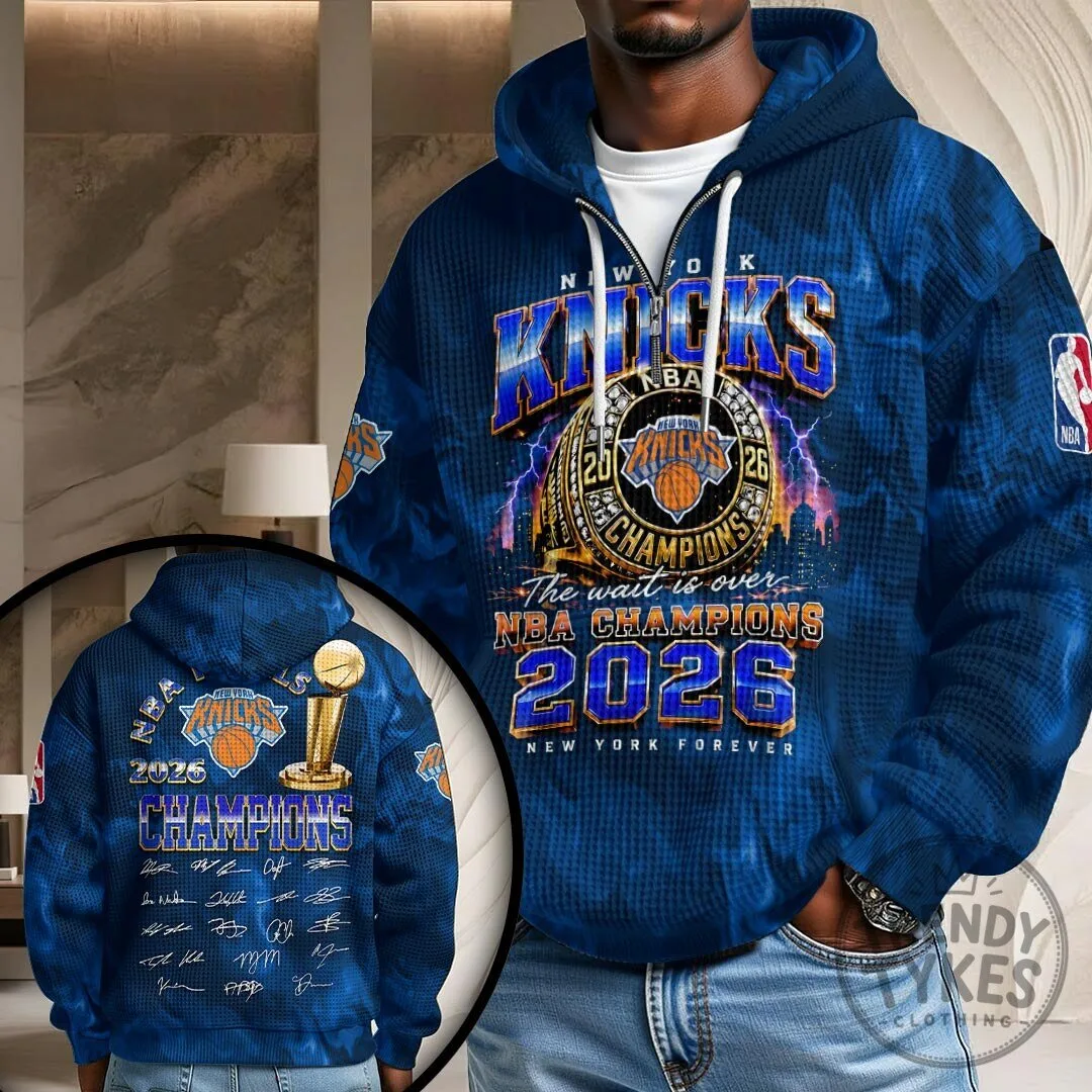 2026 NBA Finals Champions Hoodie in Blue - New York Knicks Merchandise