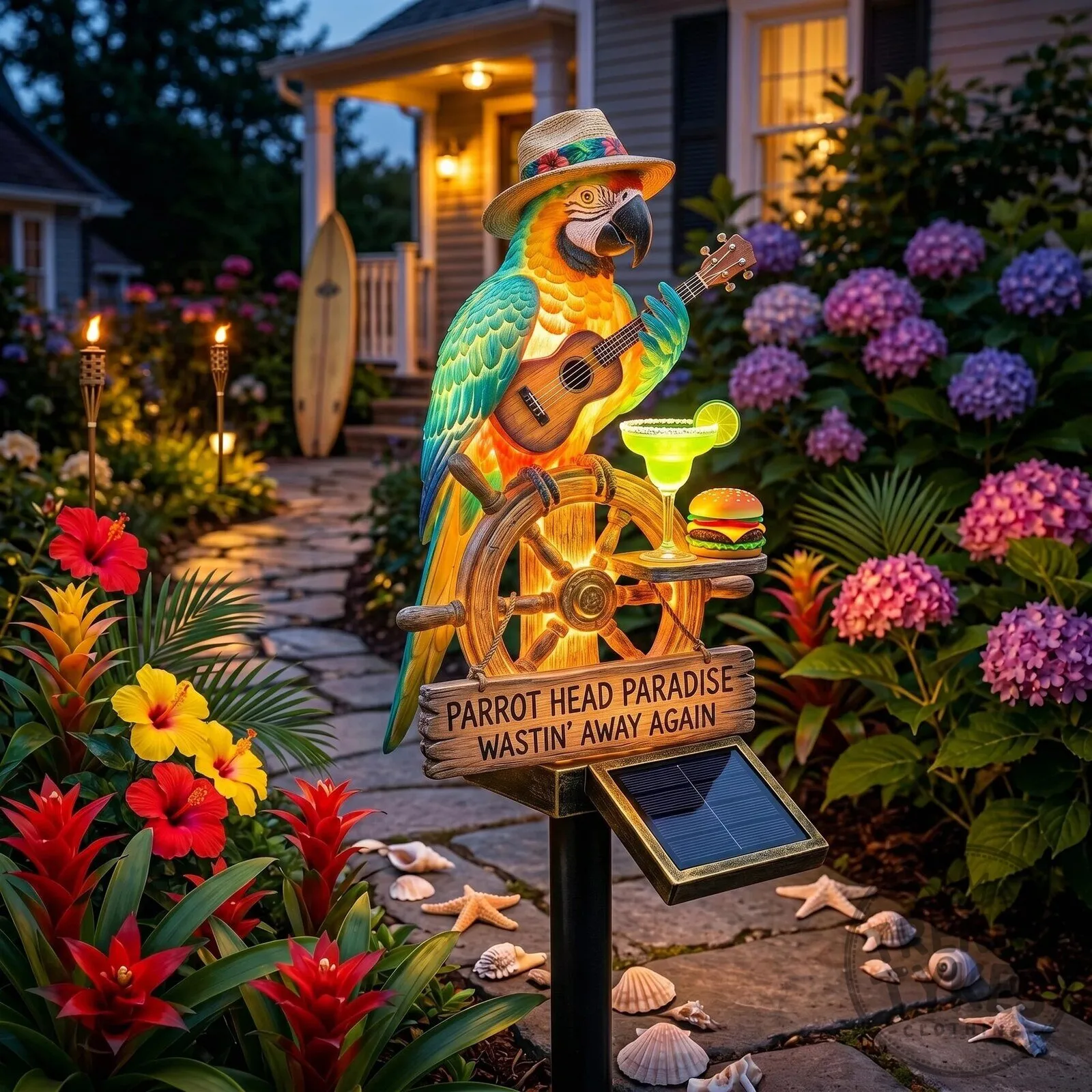 Jimmy Buffett Parrot Head Paradise Wasting Away Again Garden Light