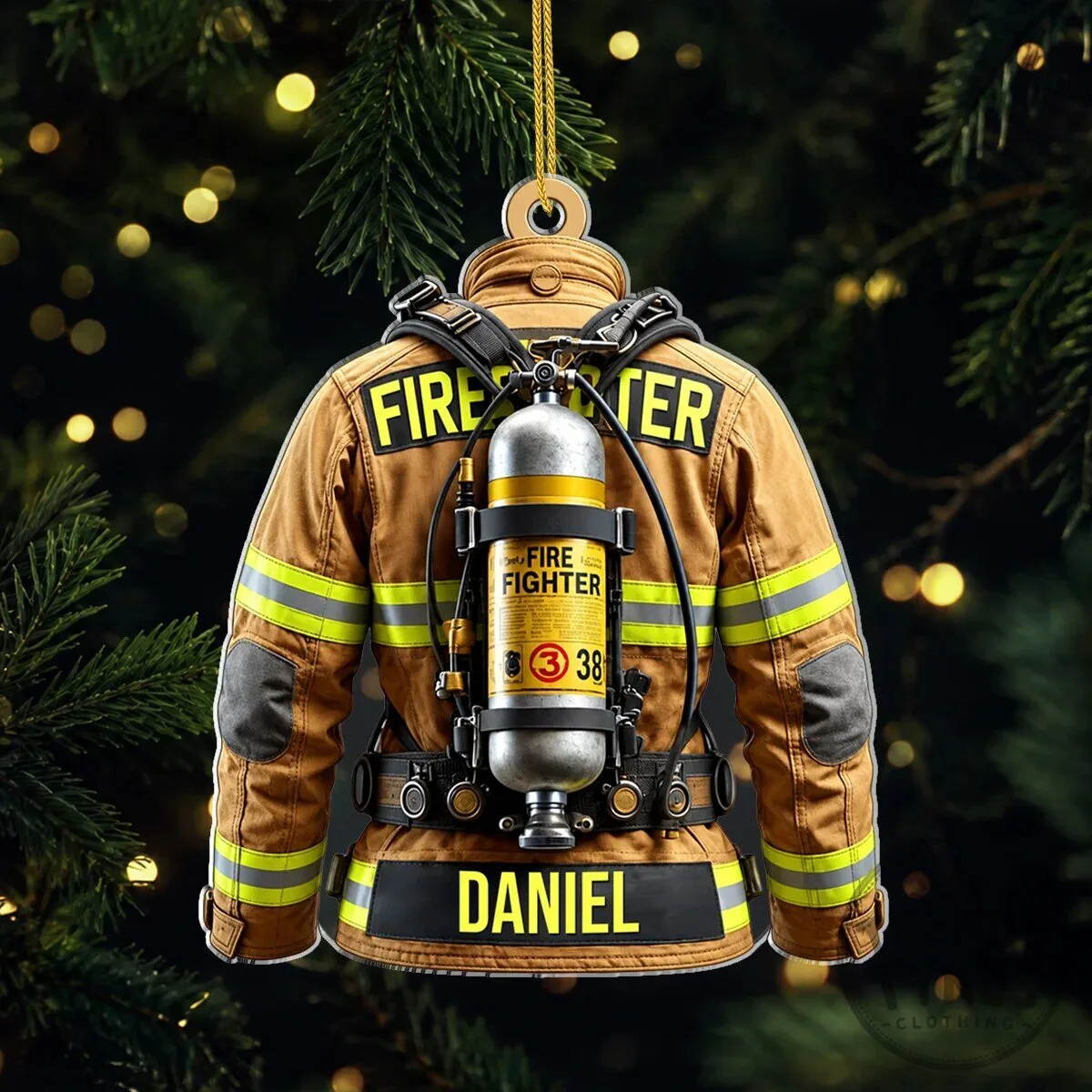 Personalized Firefighter Jacket Acrylic Christmas Tree Ornament 7 Personalized Firefighter Jacket Acrylic Christmas Tree Ornament