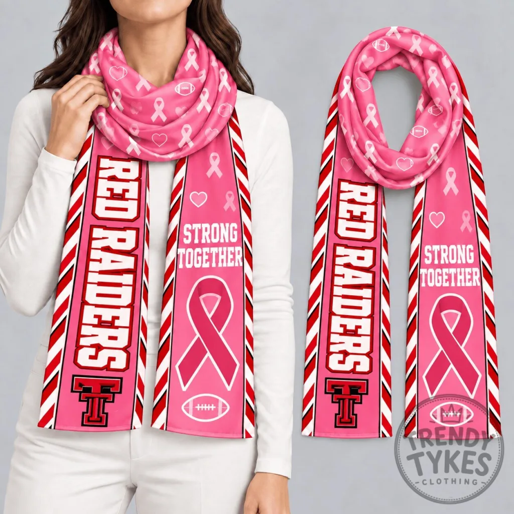 Texas Tech Red Raiders Breast Cancer Awareness Strong Together Scarf