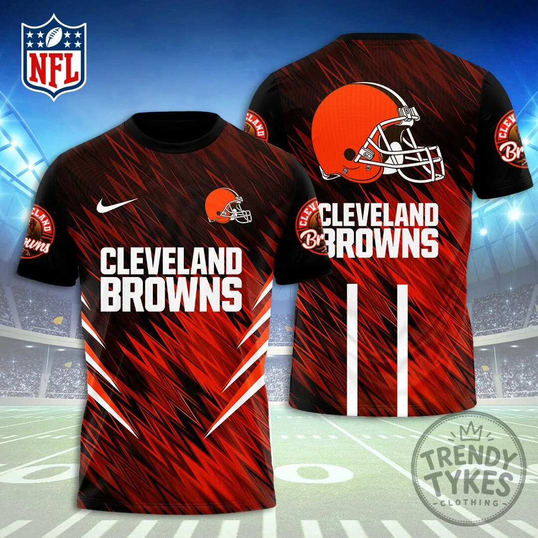 Cleveland Browns Football Team Fan Gear Graphic Print T-Shirt