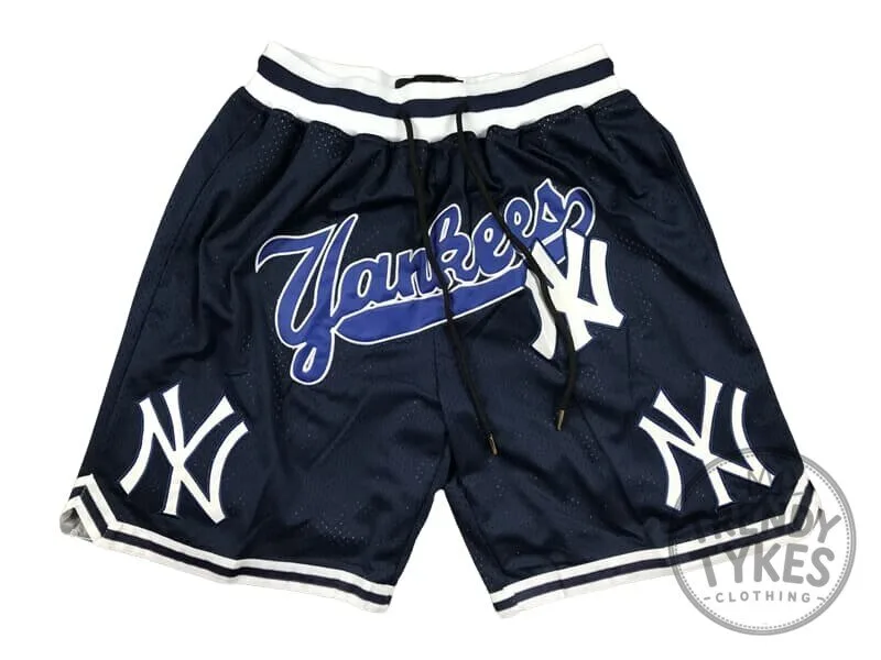 New York Yankees Baseball Navy Blue Mesh Shorts for Men