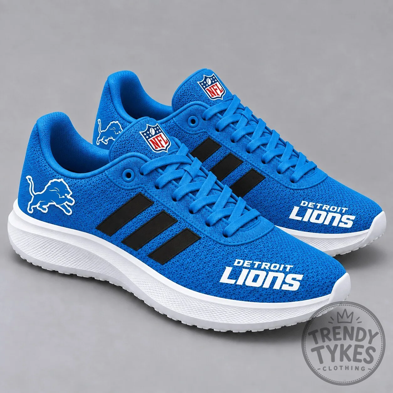 Detroit Lions National Football League Team Logo Blue Sports Shoes