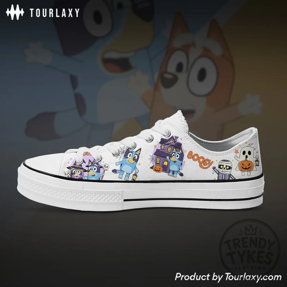 Bluey Halloween Cartoon Low Top Canvas Shoes for Kids and Adults