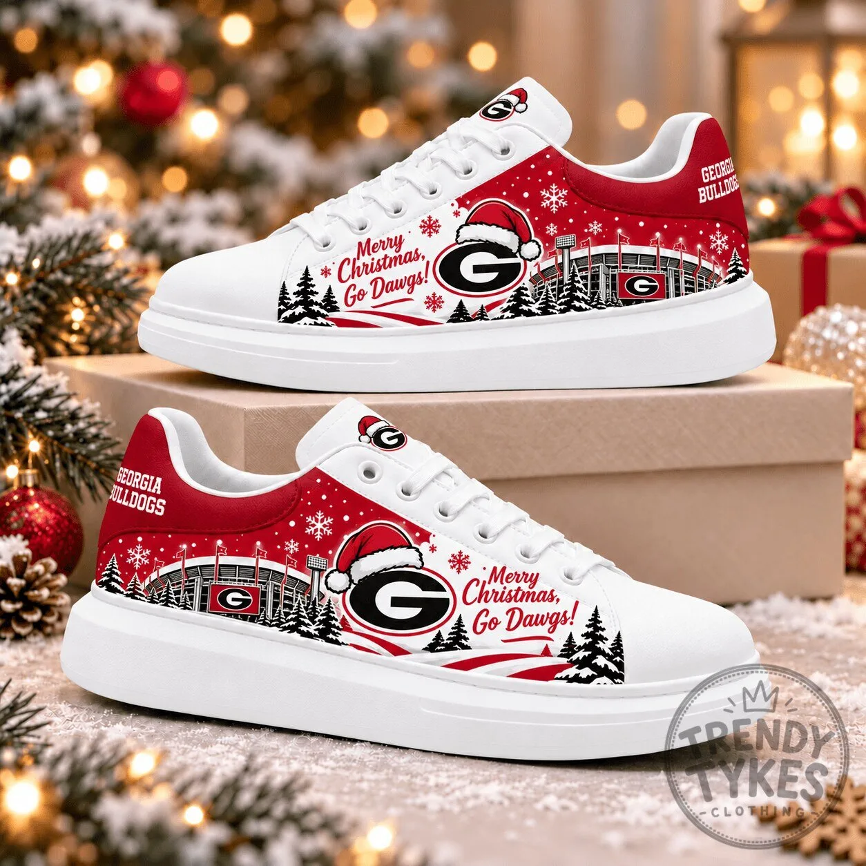 Georgia Bulldogs Merry Christmas Go Dawgs Football Fan Shoes