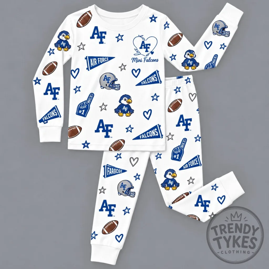 Air Force Falcons Kids Long Sleeve Football Pajamas Set Air Force Falcons Kids Long Sleeve Football Pajamas Set