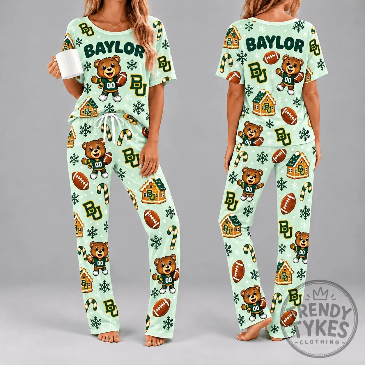 Baylor Bears Christmas Holiday Women's Pajamas Set