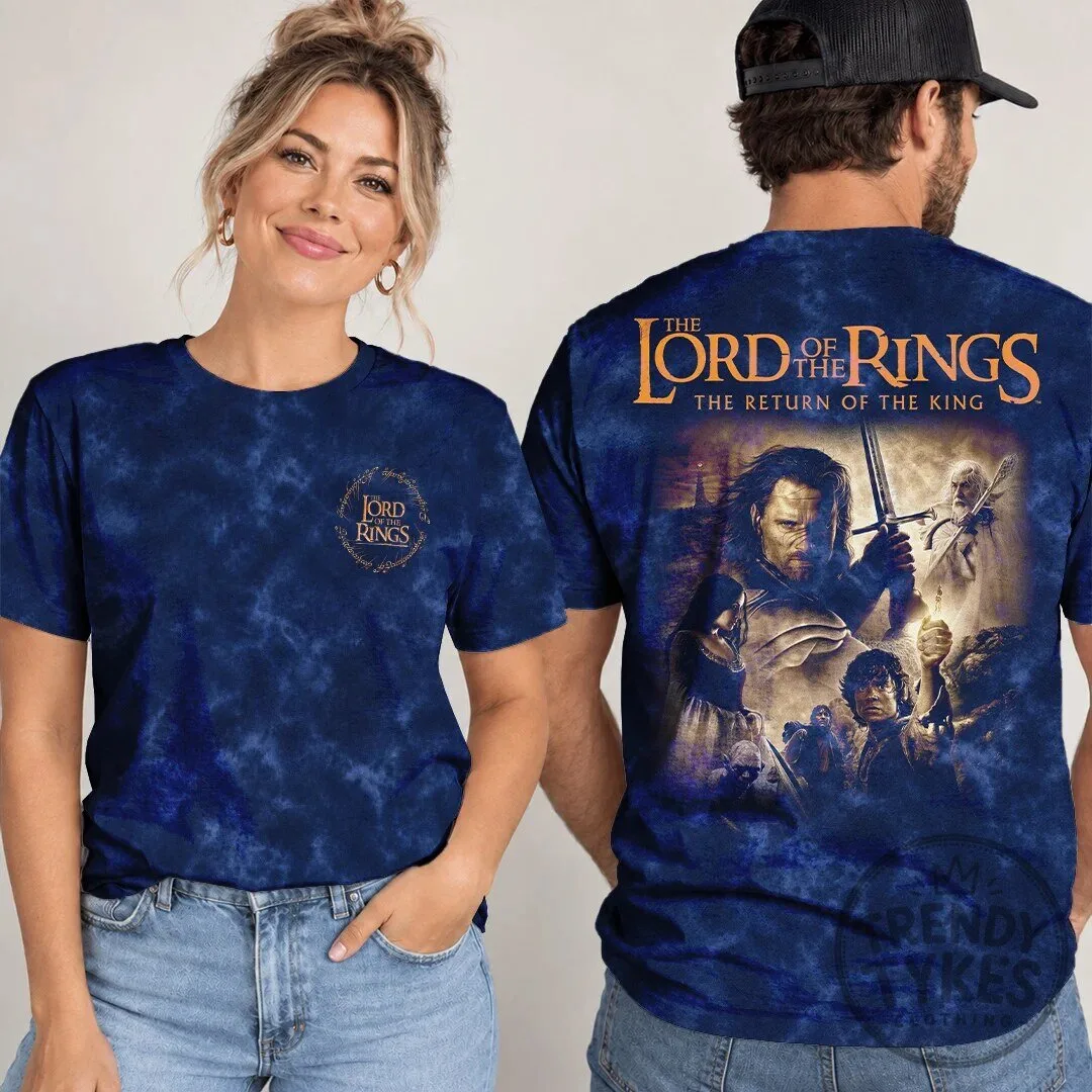 The Lord of the Rings Return of the King Movie Poster Blue Tie Dye T-Shirt