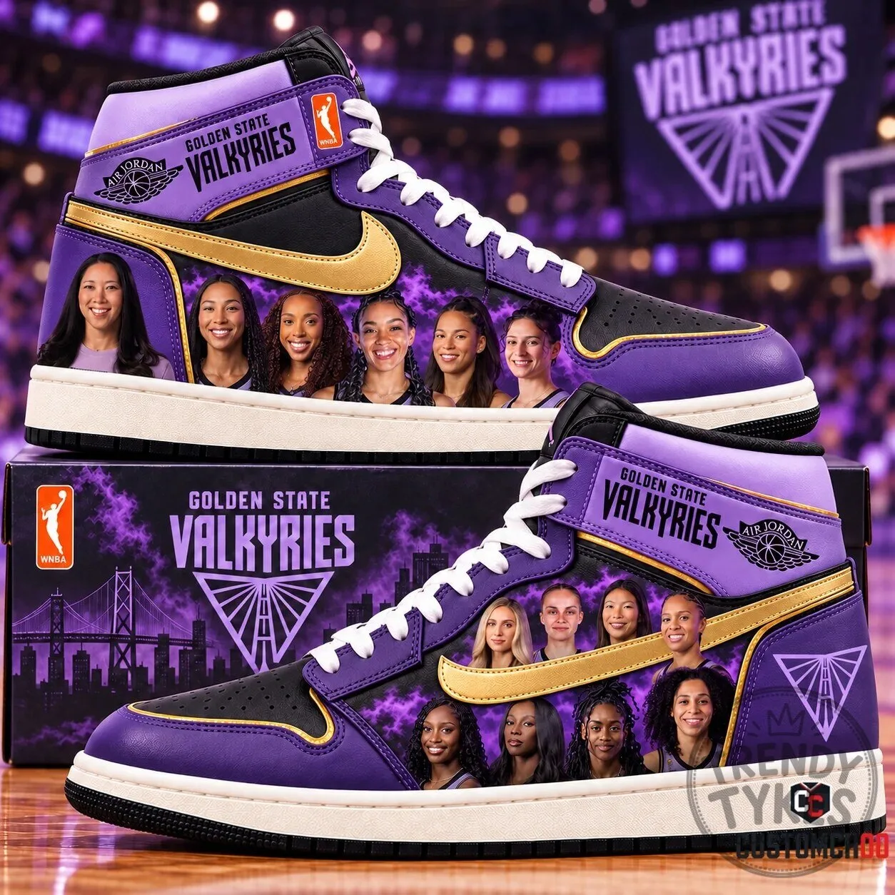 Golden State Valkyries WNBA Basketball Team High Top Sneakers for Women 7 Golden State Valkyries WNBA Basketball Team High Top Sneakers for Women