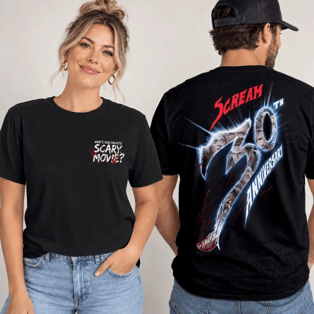 Scream 25th Anniversary What's Your Favorite Scary Movie Black T-Shirt