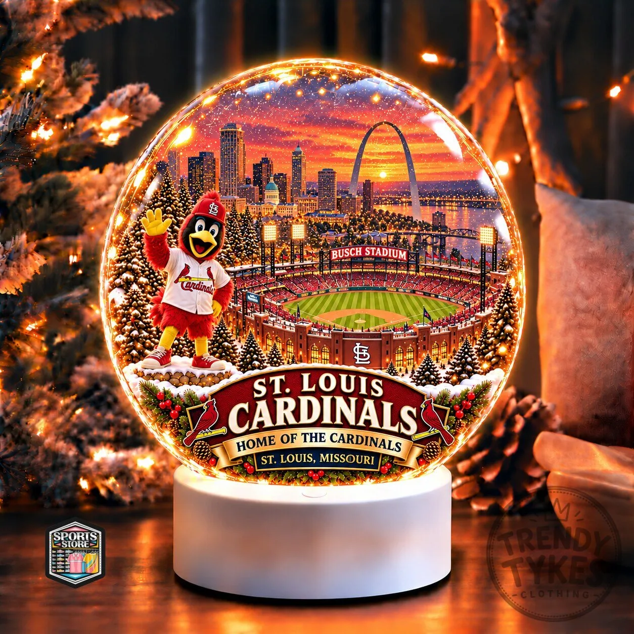 St. Louis Cardinals Busch Stadium Christmas Holiday Snow Globe