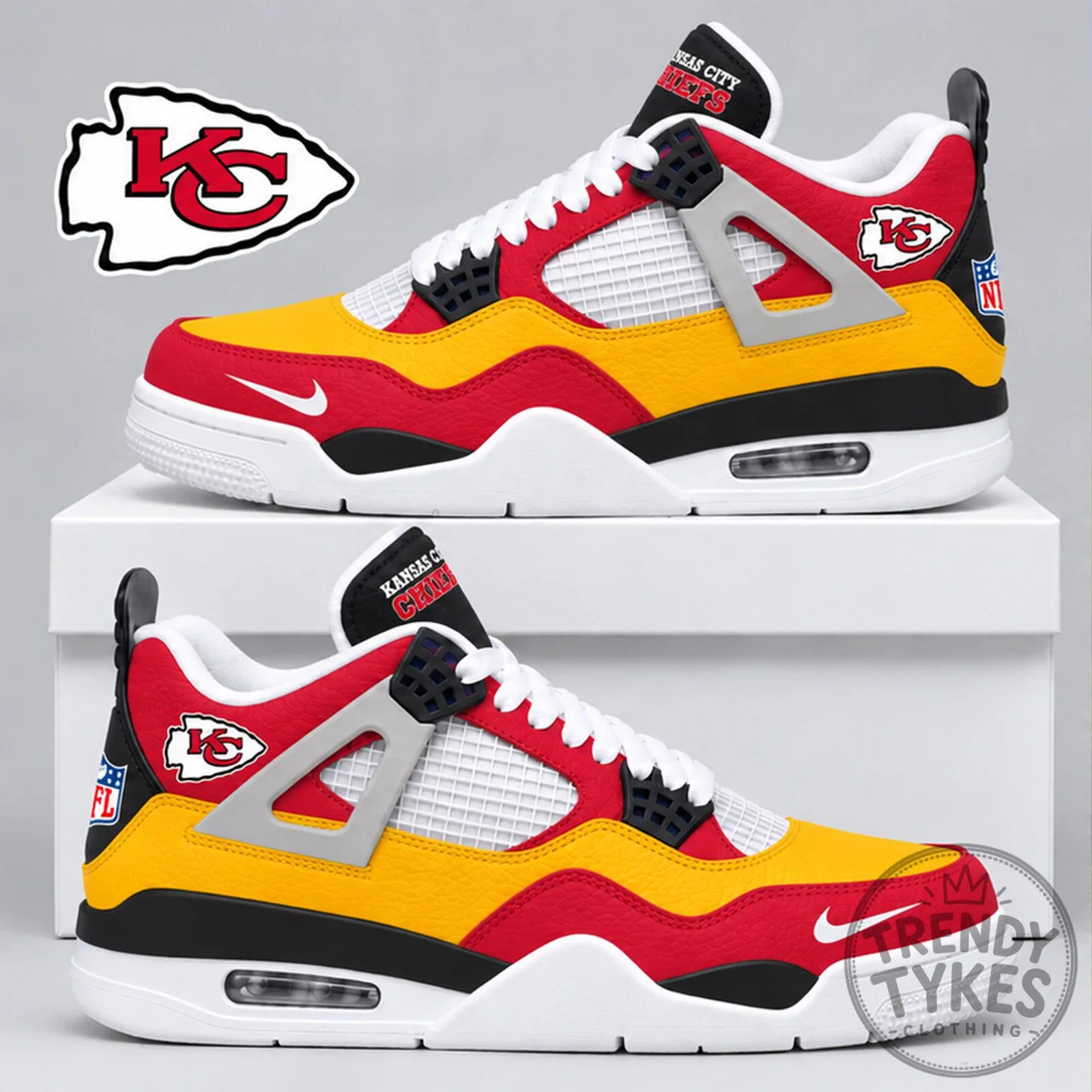 Kansas City Chiefs National Football League Red Yellow Team Sneakers Shoes