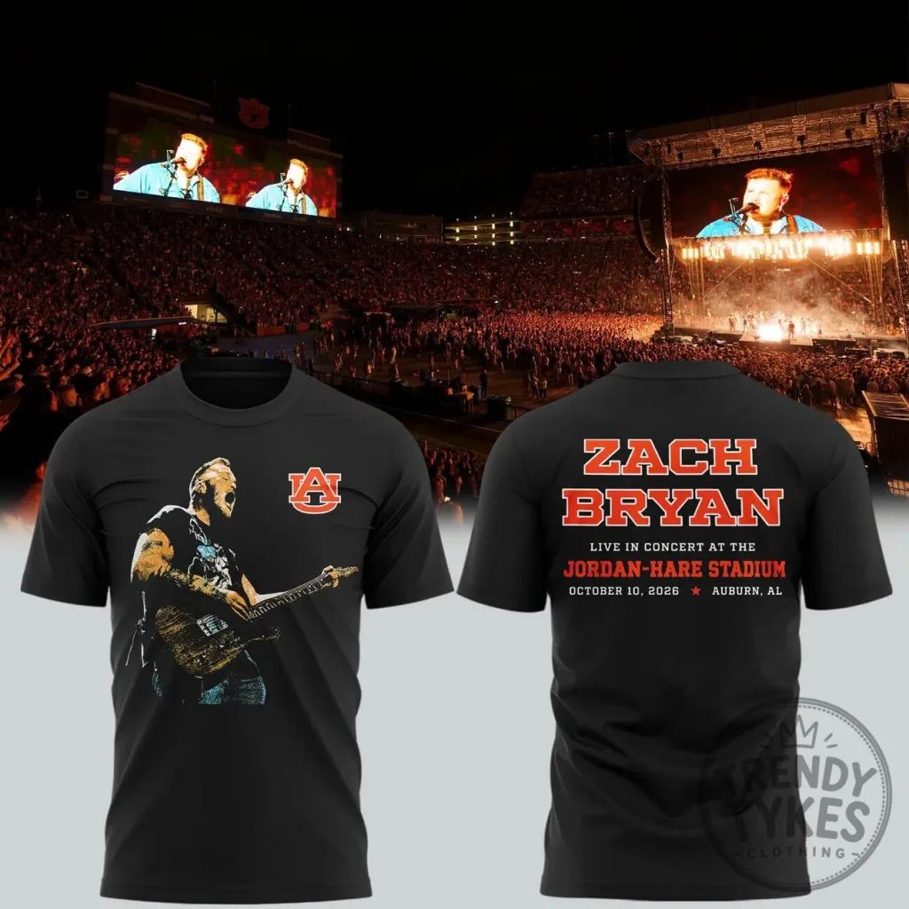 Zach Bryan Auburn Football Concert T-Shirt 2026 Jordan-Hare Stadium Zach Bryan Auburn Football Concert T-Shirt 2026 Jordan-Hare Stadium