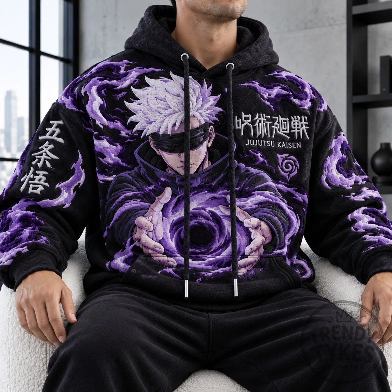 Jujutsu Kaisen Satoru Gojo Purple Anime Graphic Hoodie