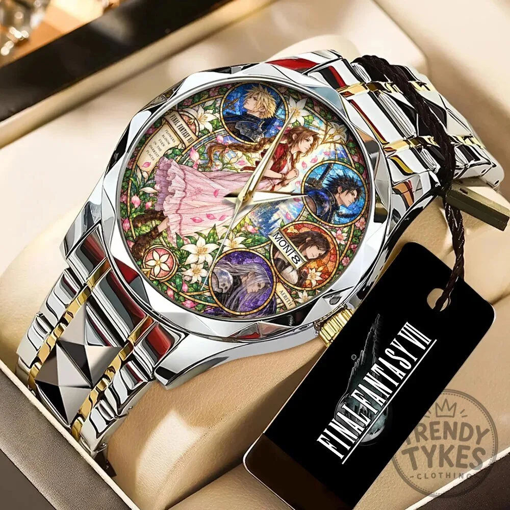 Final Fantasy VII Aerith Gainsborough Stained Glass Quartz Watch