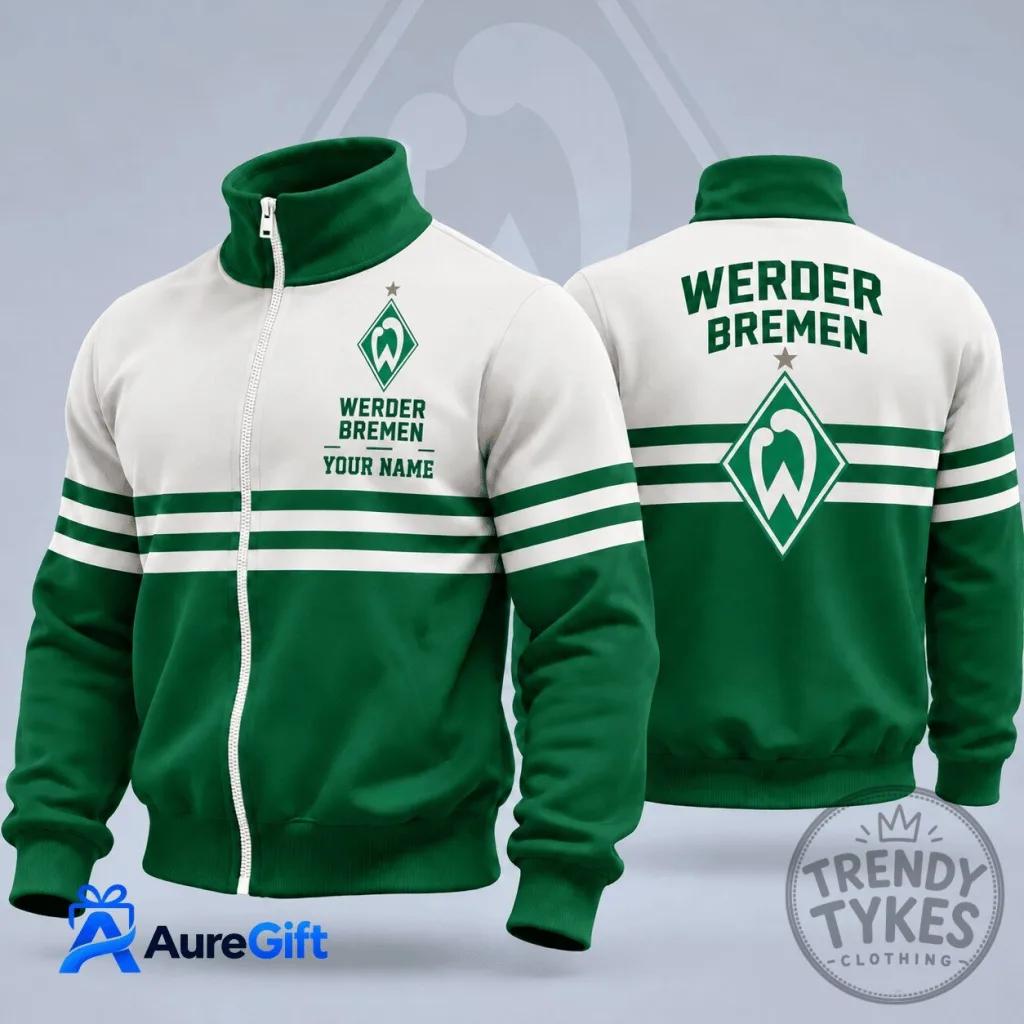 Werder Bremen Bundesliga Matchday Personalized Name Stand Collar Jacket Werder Bremen Bundesliga Matchday Personalized Name Stand Collar Jacket