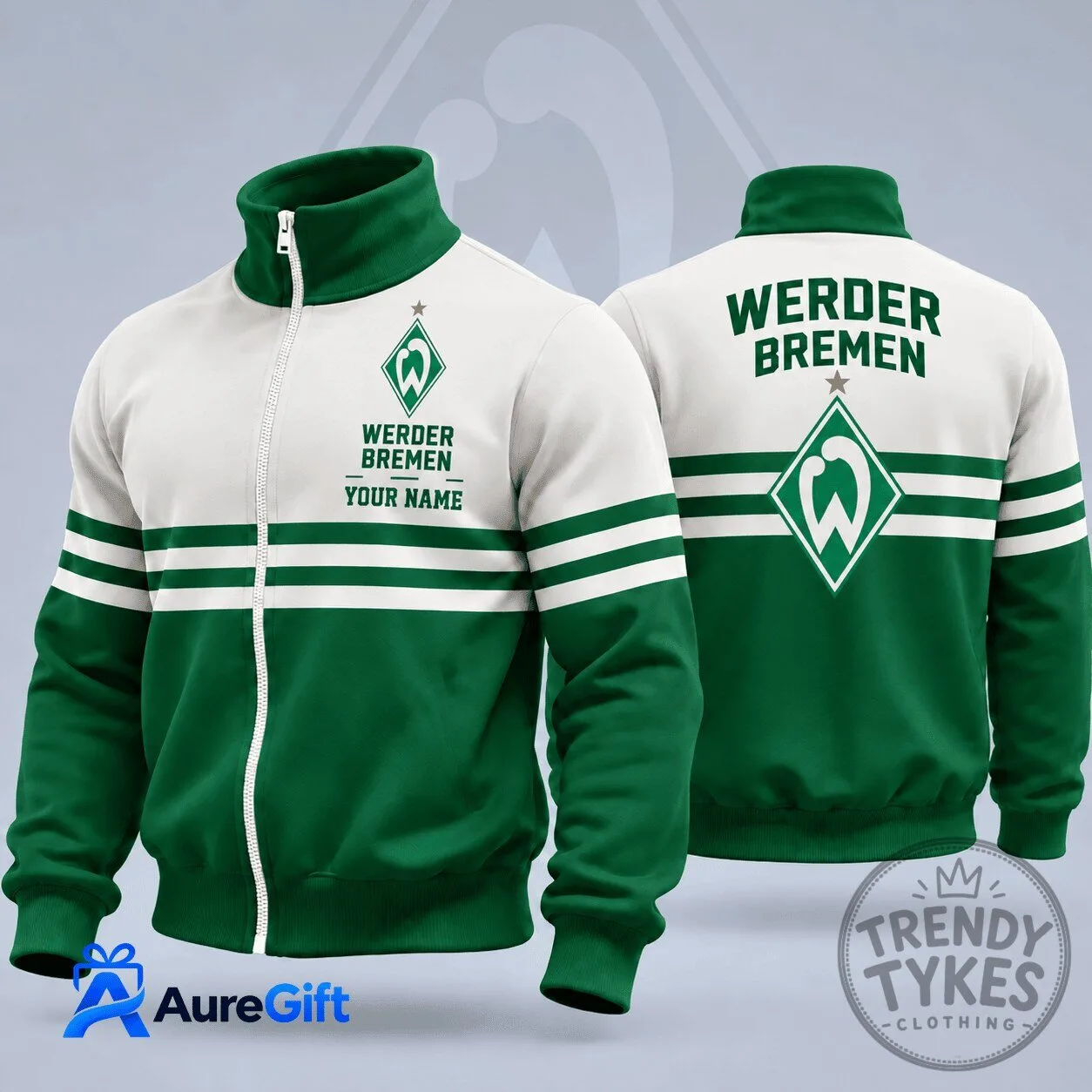 Werder Bremen Bundesliga Matchday Personalized Name Stand Collar Jacket
