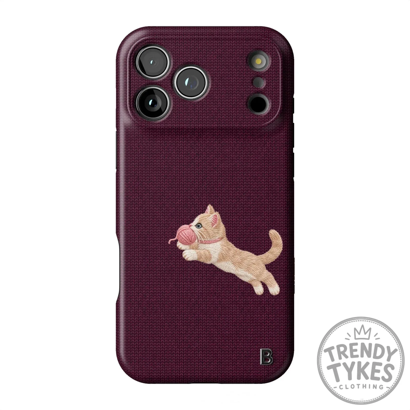 Plum Knit Pattern Phone Case Featuring Adorable Kitten Playing With Yarn Ball 7 Plum Knit Pattern Phone Case Featuring Adorable Kitten Playing With Yarn Ball